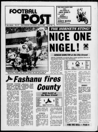 cover page of Football Post (Nottingham) published on May 4, 1985