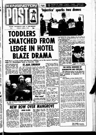cover page of Kensington Post published on April 2, 1971