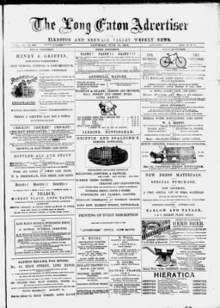 cover page of Long Eaton Advertiser published on June 18, 1892