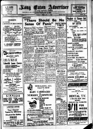 cover page of Long Eaton Advertiser published on February 2, 1962
