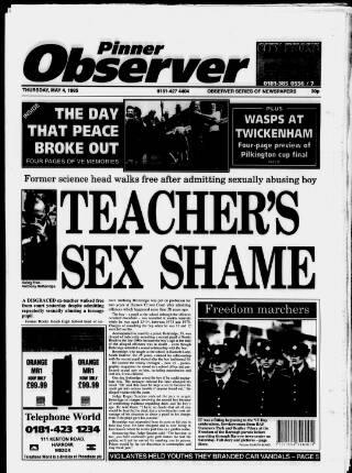 cover page of Pinner Observer published on May 4, 1995
