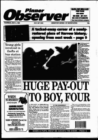 cover page of Pinner Observer published on May 2, 1996