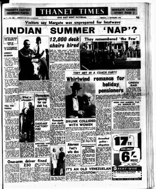 cover page of Thanet Times published on September 17, 1963