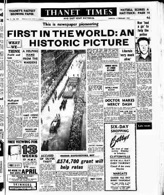 cover page of Thanet Times published on February 2, 1965