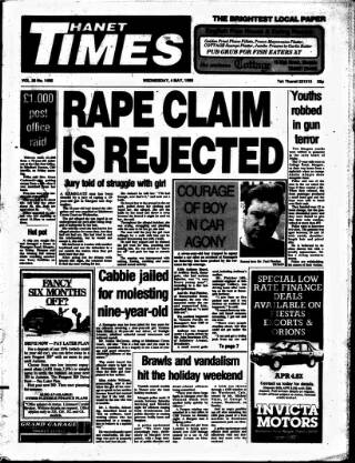 cover page of Thanet Times published on May 4, 1988
