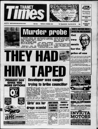 cover page of Thanet Times published on March 19, 1991