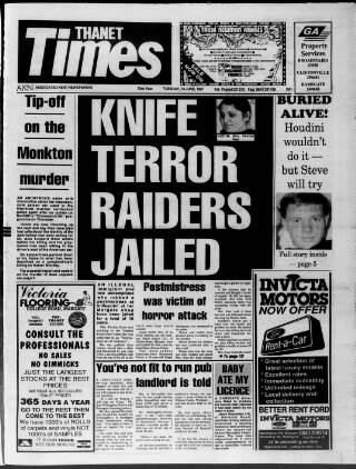 cover page of Thanet Times published on June 18, 1991
