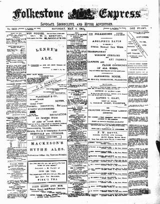 cover page of Folkestone Express, Sandgate, Shorncliffe & Hythe Advertiser published on May 4, 1901