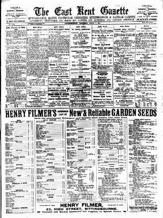 cover page of East Kent Gazette published on April 4, 1914