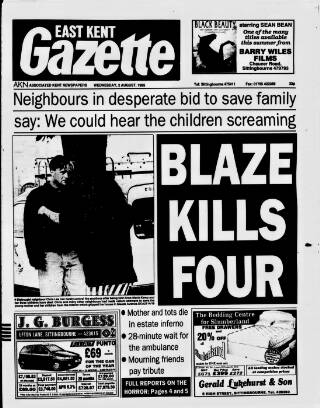 cover page of East Kent Gazette published on August 2, 1995
