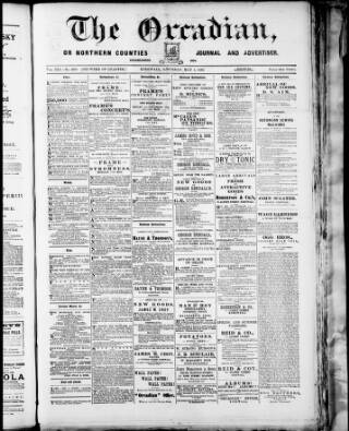 cover page of Orcadian published on May 4, 1895