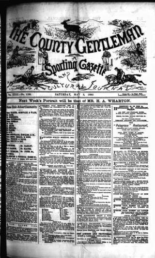 cover page of Sporting Gazette published on May 2, 1885