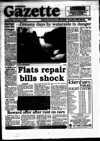 cover page of Harefield Gazette published on February 2, 1994