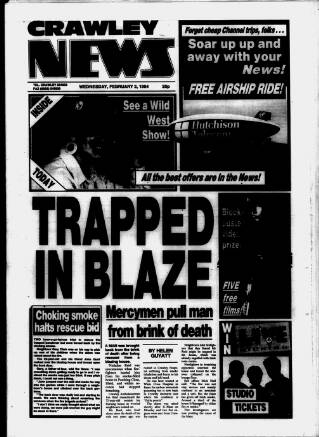 cover page of Crawley News published on February 2, 1994