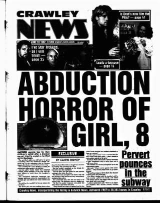 cover page of Crawley News published on June 18, 1997