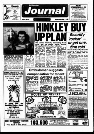 cover page of Bridgwater Journal published on May 2, 1987