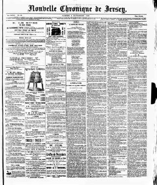 cover page of Nouvelle Chronique de Jersey published on November 2, 1889