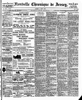 cover page of Nouvelle Chronique de Jersey published on April 4, 1896