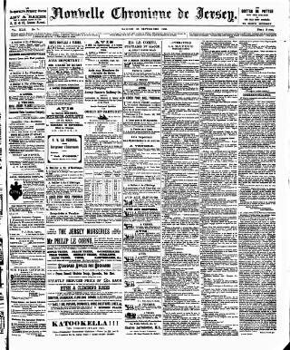 cover page of Nouvelle Chronique de Jersey published on September 26, 1896