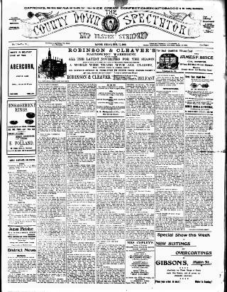 cover page of County Down Spectator and Ulster Standard published on September 17, 1909