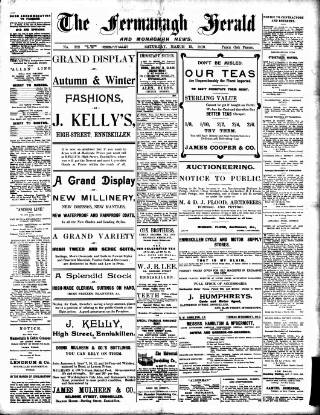 cover page of Fermanagh Herald published on March 19, 1910