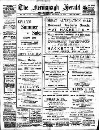 cover page of Fermanagh Herald published on September 17, 1910