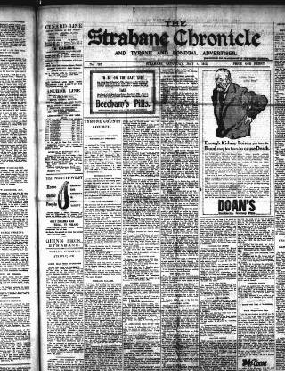 cover page of Strabane Chronicle published on May 4, 1912