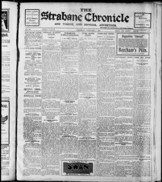 cover page of Strabane Chronicle published on February 2, 1918