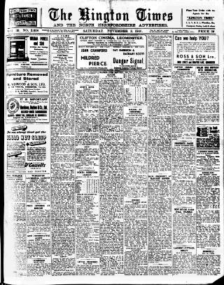 cover page of Kington Times published on November 2, 1946