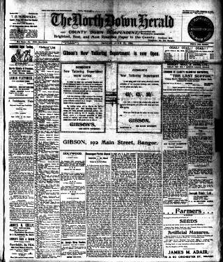 cover page of North Down Herald and County Down Independent published on June 18, 1909