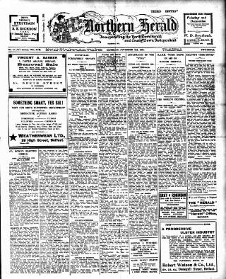 cover page of North Down Herald and County Down Independent published on November 2, 1935