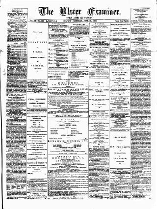 cover page of Ulster Examiner and Northern Star published on June 18, 1870