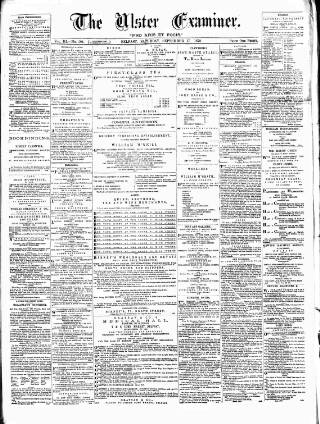 cover page of Ulster Examiner and Northern Star published on September 17, 1870