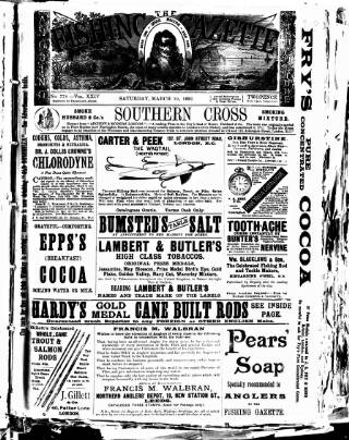 cover page of Fishing Gazette published on March 19, 1892