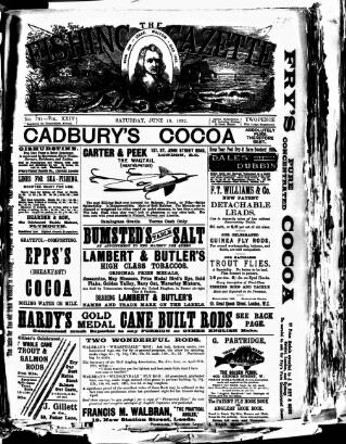 cover page of Fishing Gazette published on June 18, 1892