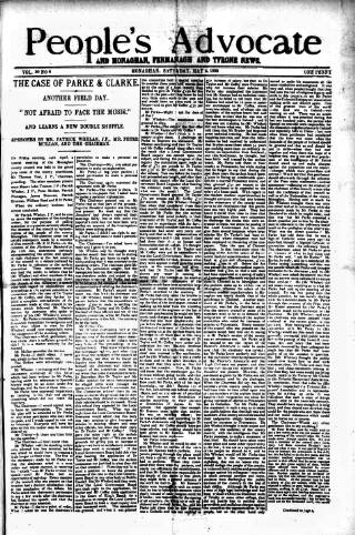 cover page of People's Advocate and Monaghan, Fermanagh, and Tyrone News published on May 2, 1903