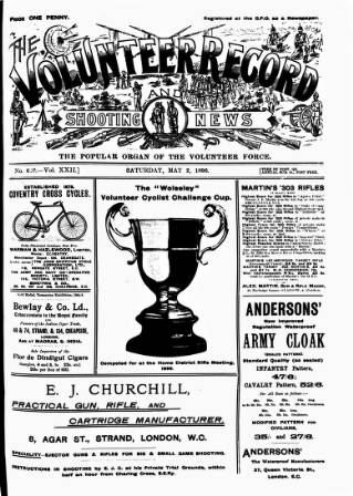 cover page of Volunteer Record & Shooting News published on May 2, 1896