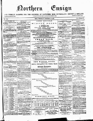 cover page of Northern Ensign and Weekly Gazette published on December 14, 1871