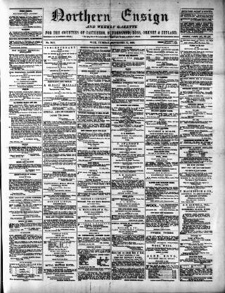 cover page of Northern Ensign and Weekly Gazette published on September 17, 1889