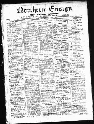 cover page of Northern Ensign and Weekly Gazette published on June 18, 1919