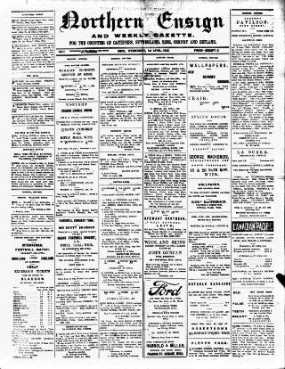 cover page of Northern Ensign and Weekly Gazette published on April 1, 1925