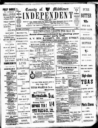 cover page of Middlesex Independent published on May 2, 1903