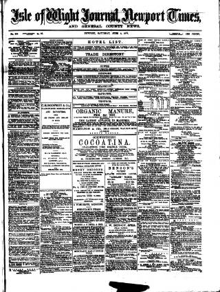 cover page of Isle of Wight Journal published on June 8, 1889