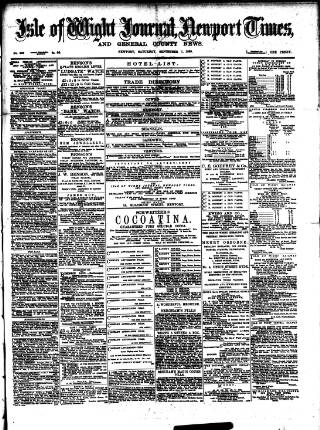 cover page of Isle of Wight Journal published on September 7, 1889