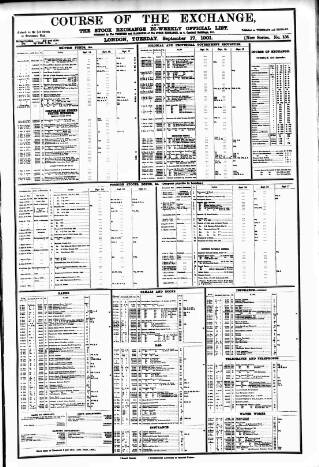 cover page of Course of the Exchange published on September 17, 1901