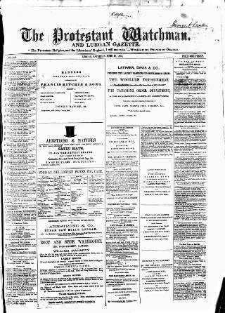 cover page of Protestant Watchman and Lurgan Gazette published on June 18, 1864