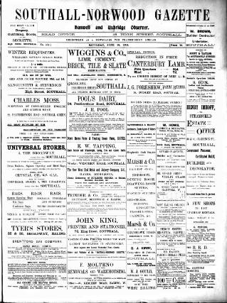 cover page of West Middlesex Gazette published on June 18, 1904