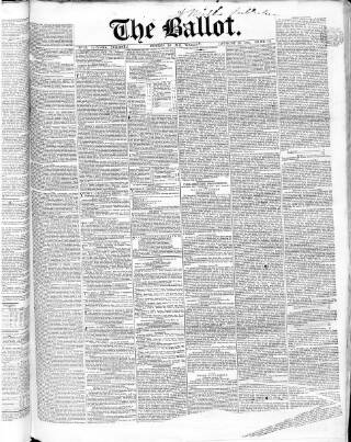 cover page of Ballot published on August 28, 1831