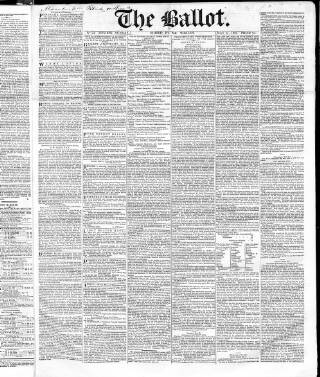 cover page of Ballot published on May 27, 1832