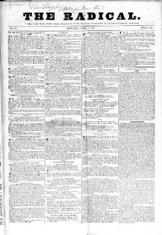 cover page of Radical 1831 published on June 5, 1831